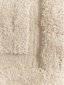 Flauschiger Hochflor-Läufer Genève mit erhabener Hoch-Tief-Struktur, Mikrofaser (100 % Polyester), GRS-zertifiziert, Hellbeige, B 80 x L 200 cm