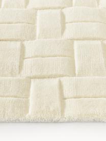 Alfombra artesanal de lana texturizada Orlando, 100% lana (certificado RWS)

Las alfombras de lana se pueden aflojar durante las primeras semanas de uso, la pelusa se reduce con el uso diario., Blanco crema, An 80 x L 150 cm (Tamaño XS)
