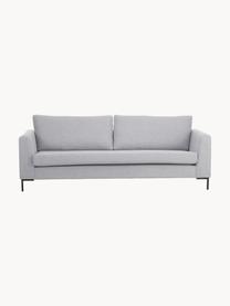 Sofa Luna (3-osobowa), Tapicerka: 100% poliester Dzięki tka, Stelaż: lite drewno bukowe, Nogi: metal galwanizowany, Jasnoszara tkanina, S 230 x G 95 cm