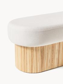 Banco tapizado con espacio de almacenamiento Nala, Tapizado: 100% poliéster Alta resis, Estructura: madera de fresno El mater, Tejido beige claro, madera de fresno clara, An 122 x F 48 cm