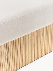 Panca imbottita con vano contenitore Nala, Rivestimento: 100% poliestere Con 40.00, Struttura: legno di frassino Il mate, Tessuto beige chiaro, legno di frassino chiaro, Larg. 122 x Prof. 48 cm