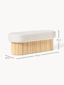 Banco tapizado con espacio de almacenamiento Nala, Tapizado: 100% poliéster Alta resis, Estructura: madera de fresno El mater, Tejido beige claro, madera de fresno clara, An 122 x F 48 cm