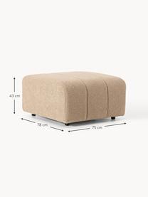 Pouf en bouclette Lena, Bouclette beige, larg. 78 x prof. 75 cm