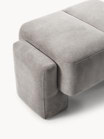 Sgabello da divano Bobi, Rivestimento: 88% poliestere, 12% nylon, Struttura: legno di pino massiccio, Tessuto grigio, Larg. 90 x Prof. 55 cm