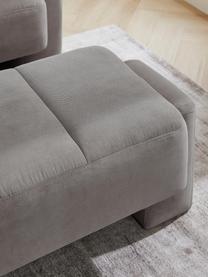 Poggiapiedi da divano Bobi, Rivestimento: 88% poliestere, 12% nylon, Struttura: legno di pino massiccio (, Tessuto grigio scuro, Larg. 90 x Prof. 55 cm