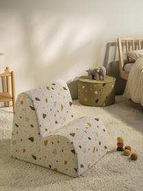 Fauteuil en bouclette pour enfants fait main Cloud, Bouclette blanche, aspect terrazzo, larg. 50 x haut. 60 cm