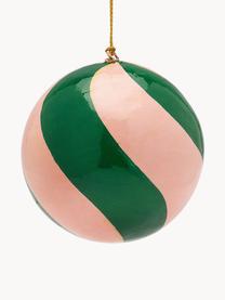 Palline di Natale Swirl 2 pz, Plastica, Rosa chiaro, verde scuro, Ø 10 cm