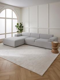 Ecksofa Melva (4-Sitzer), Bezug: 100% Polyester Der hochwe, Gestell: Massives Kiefernholz, Spa, Füße: Kunststoff Dieses Produkt, Webstoff Hellgrau, B 319 x T 196 cm, Eckteil links