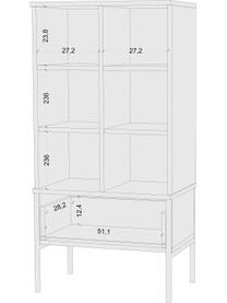 Dunkelblaues Highboard Polka mit Türen, Korpus: Hochdichte Holzfaserplatt, Dunkelblau, B 60 x H 120 cm