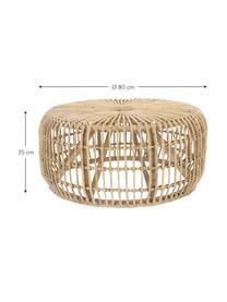 Tavolino da salotto in rattan Kim, Rattan, finitura naturale, Rattan, Ø 80 x Alt. 35 cm