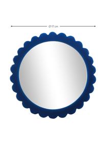 Make-up spiegel Bloom met blauw kunststof frame, Lijst: polyresin, Blauw, Ø 17 cm x D 2 cm