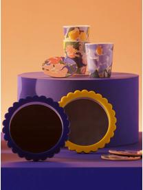 Espejo tocador de plástico Bloom, Parte trasera: tablero de fibras de dens, Espejo: cristal, Azul, Ø 17 cm x F 2 cm
