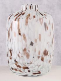 Grand vase en verre Lulea, haut. 26 cm, Verre, Blanc, tons bruns, Ø 18 x haut. 26 cm