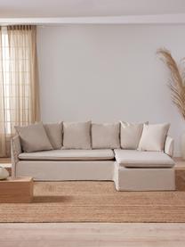 Sofá rinconera Mila (3 plazas), Tapizado: 100% poliéster Alta resis, Estructura: madera de pino, tablero d, Tejido gris claro, An 230 x Al 85 cm, chaise longue derecha