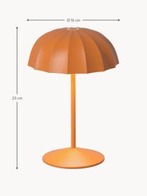 Lampada piccola da esterno portatile a LED con luce regolabile Ombrellino, Lampada: alluminio rivestito, Arancione, Ø 16 x Alt. 23 cm