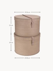 Boîtes de rangement rondes Rut, 2 élém., Beige, Lot de différentes tailles