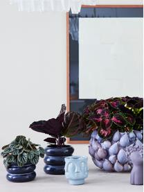 Osłonka na doniczkę z ceramiki Milly, Ceramika, Ciemny niebieski, Ø 13 x W 16 cm