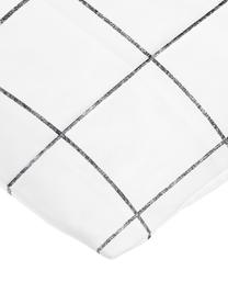Funda de almohada de percal Juna, Blanco y negro a cuadros, An 45 x L 85 cm