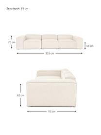 Modulares 4-Sitzer Sofa Dylan in Beige, Bezug: 100% Polyester Der strapa, Gestell: Massives Kiefernholz, Spe, Beige, B 335 cm x T 113 cm