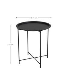 Kulatý kovový stolek Sangro, Potažený kov, Černá, Ø 46 cm, V 52 cm