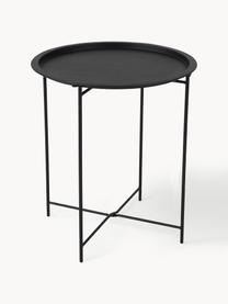 Runder Tablett-Tisch Sangro aus Metall, Metall, beschichtet, Schwarz, Ø 46 x H 52 cm