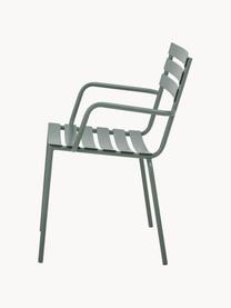 Silla con reposabrazos para exterior Monsi, Hierro galvanizado, Verde salvia, An 55 x F 55 cm