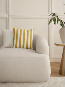 Housse de coussin rayée Timon, 100 % coton, Jaune, blanc, larg. 40 x long. 40 cm