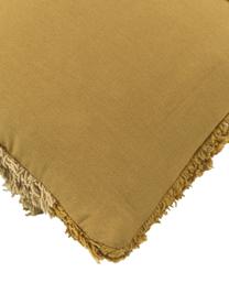 Bavlněný povlak na polštář s vyšívanými detaily Lago, 100 % bavlna, Hořčicově žlutá, krémová, Š 35 cm, D 110 cm