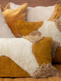 Poszewka na poduszkę z bawełny Lago, 100% bawełna, Musztardowy, odcienie kremowego, S 35 x D 110 cm