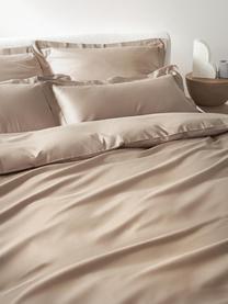 Taie d'oreiller en satin de coton Premium, Beige, larg. 50 x long. 70 cm