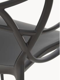 Krzesło z podłokietnikami Masters, 2 szt., Polipropylen z certyfikatem Greenguard, Czarny, S 57 x G 47 cm