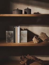 Boekensteun Nell, 2 stuks, Albasten steen, Beige, gemarmerd, B 10 x H 16 cm