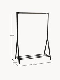 Appendiabiti Brent, Metallo verniciato a polvere, Nero, Larg. 117 x Prof. 165 cm