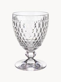Vasos de cristal con relieve Boston, 4 uds., Cristal, Transparente, Ø 10 x Al 14 cm, 350 ml