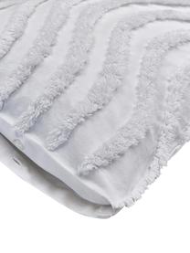 Federa in cotone percalle bianco naturale con dettagli trapuntati Felia 2 pz, Bianco, Larg. 40 x Lung. 80 cm