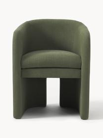Sedia con braccioli Mairo, Rivestimento: 54% poliestere, 36% visco, Struttura: legno di pino massiccio, , Tessuto verde scuro, Larg. 62 x Alt. 77 cm