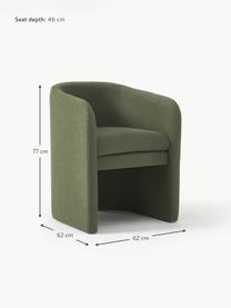 Židle s područkami Mairo, Tmavě zelená, Š 62 cm, V 77 cm