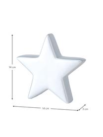 Piezas decorativas estrellas Glimmy, 2 uds., Gres, Plateado, blanco, An 15 x F 12 cm