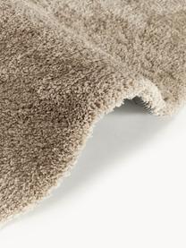 Okrúhly huňatý koberec s vysokým vlasom Leighton, Mikrovlákno (100 % polyester, GRS certifikát), Hnedá, Ø 120 cm (veľkosť S)
