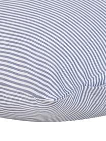 Baumwoll-Kissenbezug Ellie, fein gestreift, 65 x 65 cm, Webart: Renforcé Fadendichte 118 , Weiss, Dunkelblau, B 65 x L 65 cm