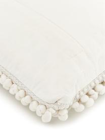 Federa arredo bianco crema con palline di tessuto Iona, Retro: 100% cotone, Beige, Larg. 30 x Lung. 50 cm
