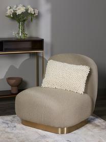 Federa arredo bianco crema con palline di tessuto Iona, Retro: 100% cotone, Beige, Larg. 30 x Lung. 50 cm