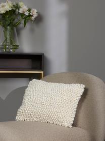 Federa arredo bianco crema con palline di tessuto Iona, Retro: 100% cotone, Beige, Larg. 30 x Lung. 50 cm