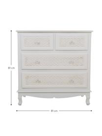 Cómoda de madera de pino Ona, Madera de pino, Madera de pino pintada blanco, An 81 x Al 81 cm