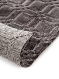 Tapis en viscose tissé à la main, moelleux Nelson, Gris