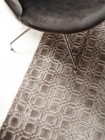 Tapis en viscose tissé à la main, moelleux Nelson, Gris