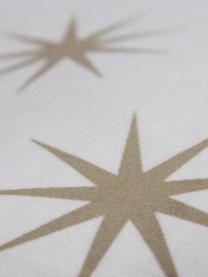 Samt-Kissenhülle Stars mit goldenem Sternen Print, Polyestersamt, Weiss, Braun, 45 x 45 cm