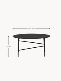 Garten-Couchtisch Vitus aus Metall, Metall, beschichtet, Schwarz, Ø 70 x H 35 cm