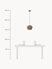 Lámpara de techo de cañamo Mira, Anclaje: metal con pintura en polv, Pantalla: cuerda de cáñamo, metal, Cable: cubierto en tela, Marrón, Ø 30 x Al 22 cm