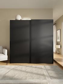 Modularer Schwebetürenschrank Leon, 200 cm Breite, mehrere Varianten, Korpus: Spanplatte, melaminbeschi, Schwarz, Basic Interior, B 200 x H 200 cm